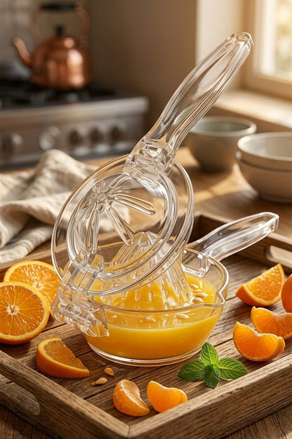 Akrilik Limon Sıkacağı Manuel Narenciye Presi Çekirdek Ayırıcılı Kırılmaya Dayanıklı Plastik Şeffaf