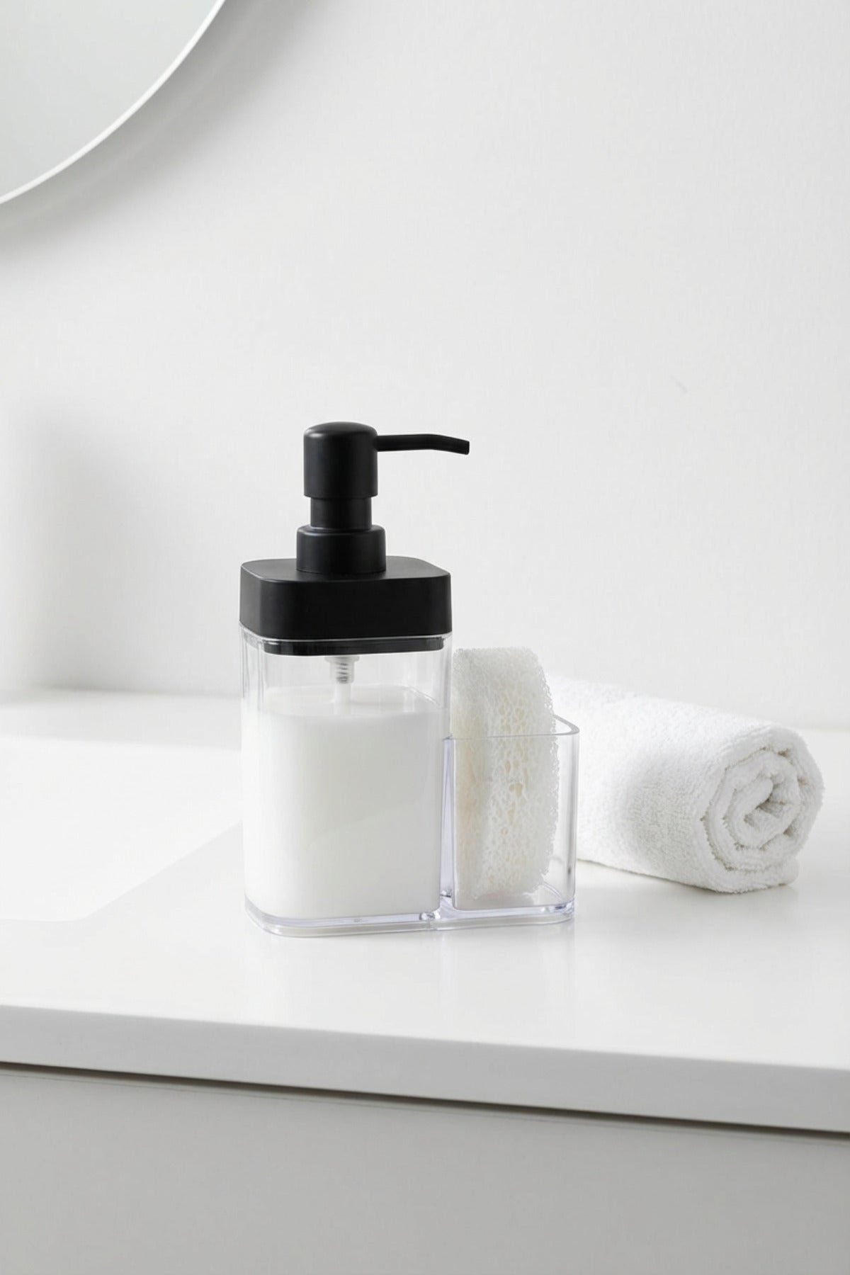 Sıvı Sabunluk Süngerlikli, 2 Hazneli, 350 ml + 350 ml, Plastik