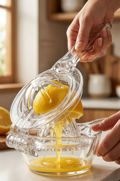 Akrilik Limon Sıkacağı Manuel Narenciye Presi Çekirdek Ayırıcılı Kırılmaya Dayanıklı Plastik Şeffaf