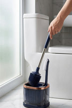 WC Fırçası ve Temizlik Fırçası Seti, Mavi, Duvara Monte Edilebilir, 45 cm - görsel 5
