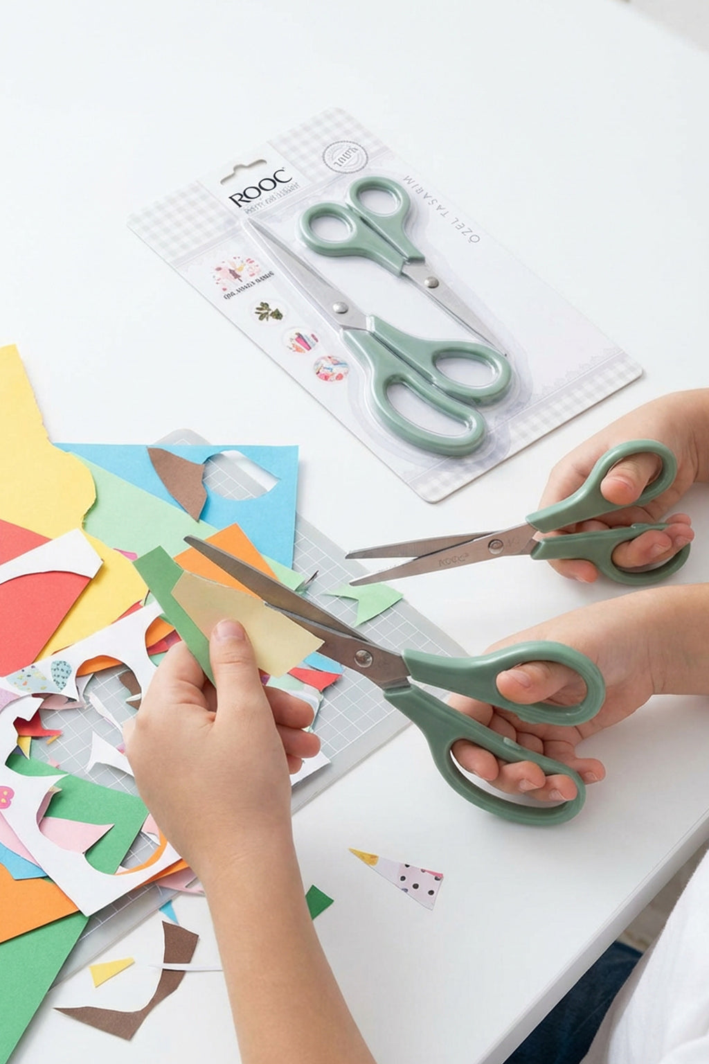 2'li Çok Amaçlı Makas Seti – Küçük Boy Yeşil, 14.5 Cm