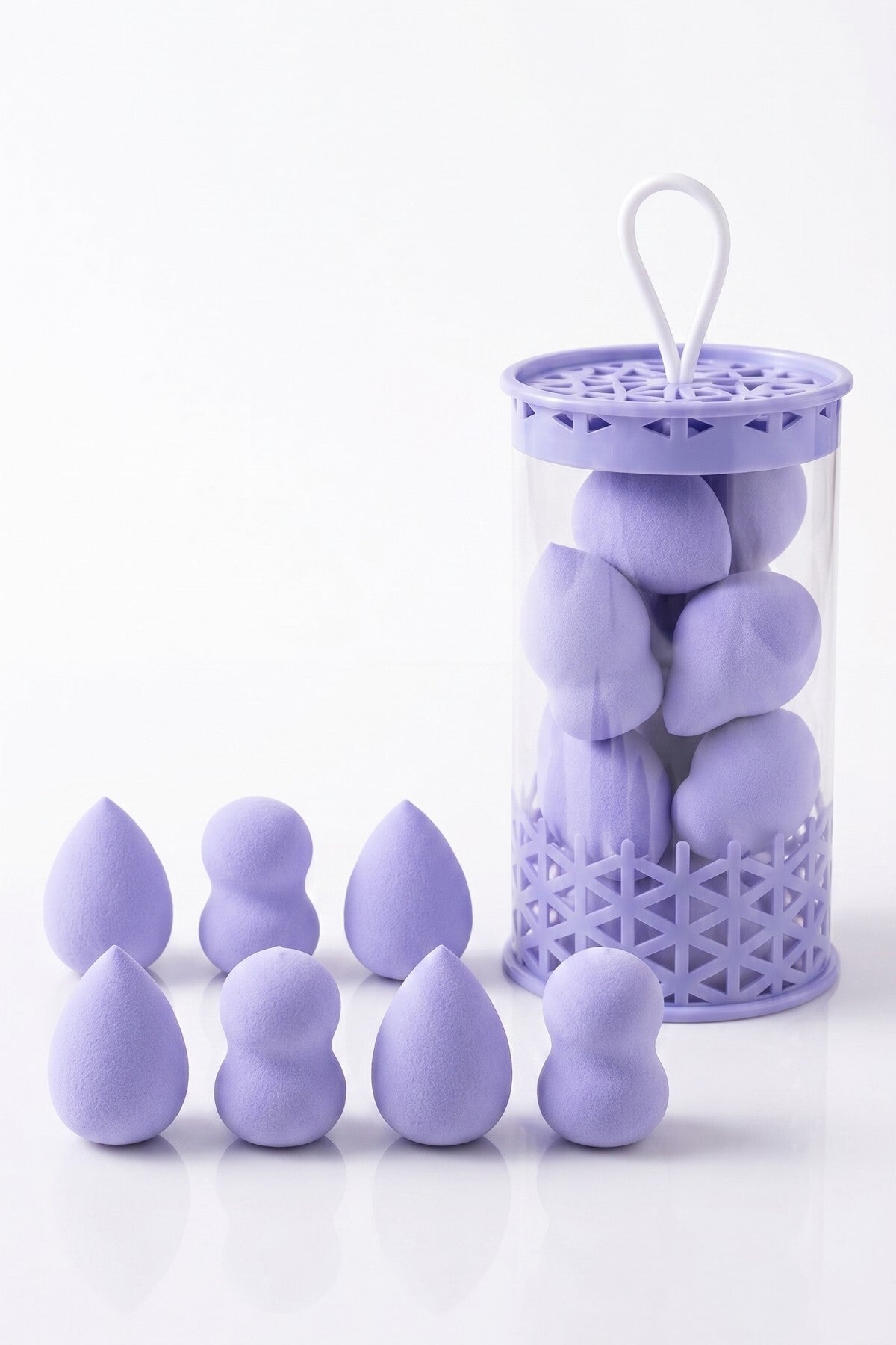 Mini Boy 8'li Mor Makyaj Süngeri Seti- 2 cm x 3 cm Makyaj Uygulama Süngeri