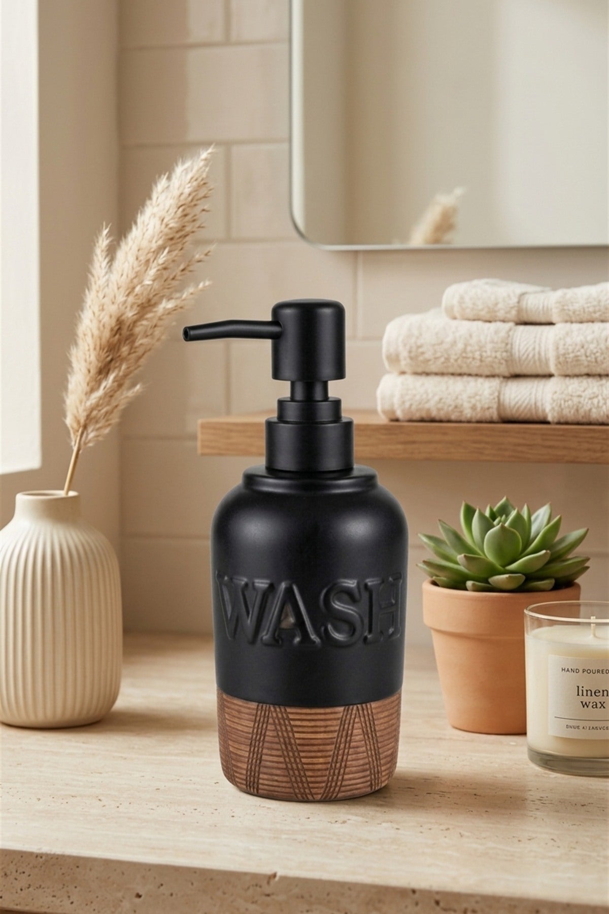 300 ml Seramik Lenora Sıvı Sabunluk, 7 cm çap, 18 cm yükseklik
