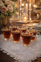 6’lı Boncuk Kulplu Cam Bardak Seti 100 ml, Yükseklik 8 cm, Ağız Çapı 7,5 cm Şık Tasarım