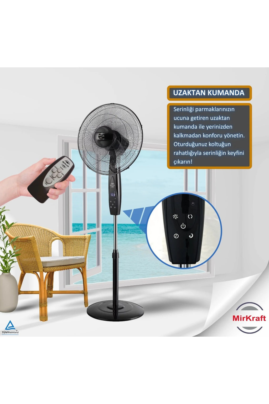 FS-K40BR Stand Fan Vantilatör Uzaktan Kumandalı 16''