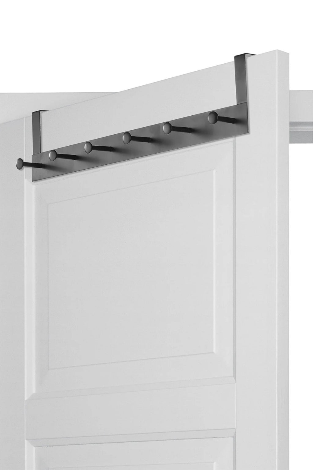 Pratik 6'lı Metal Kapı Arkası Askısı - 30 Kg Taşıma Kapasiteli Siyah, 46.5 Cm