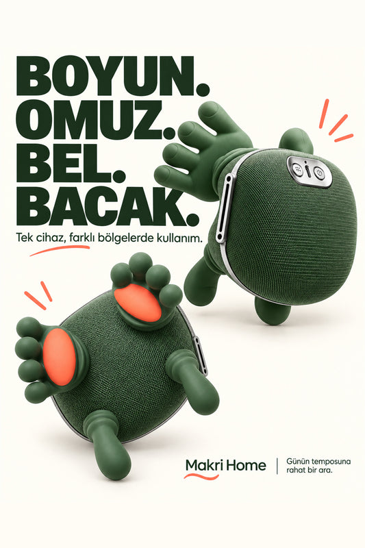 Şarjlı Boyun Omuz Masaj Aleti Isıtma Fonksiyonlu 3 Modlu Kablosuz Masaj Cihazı