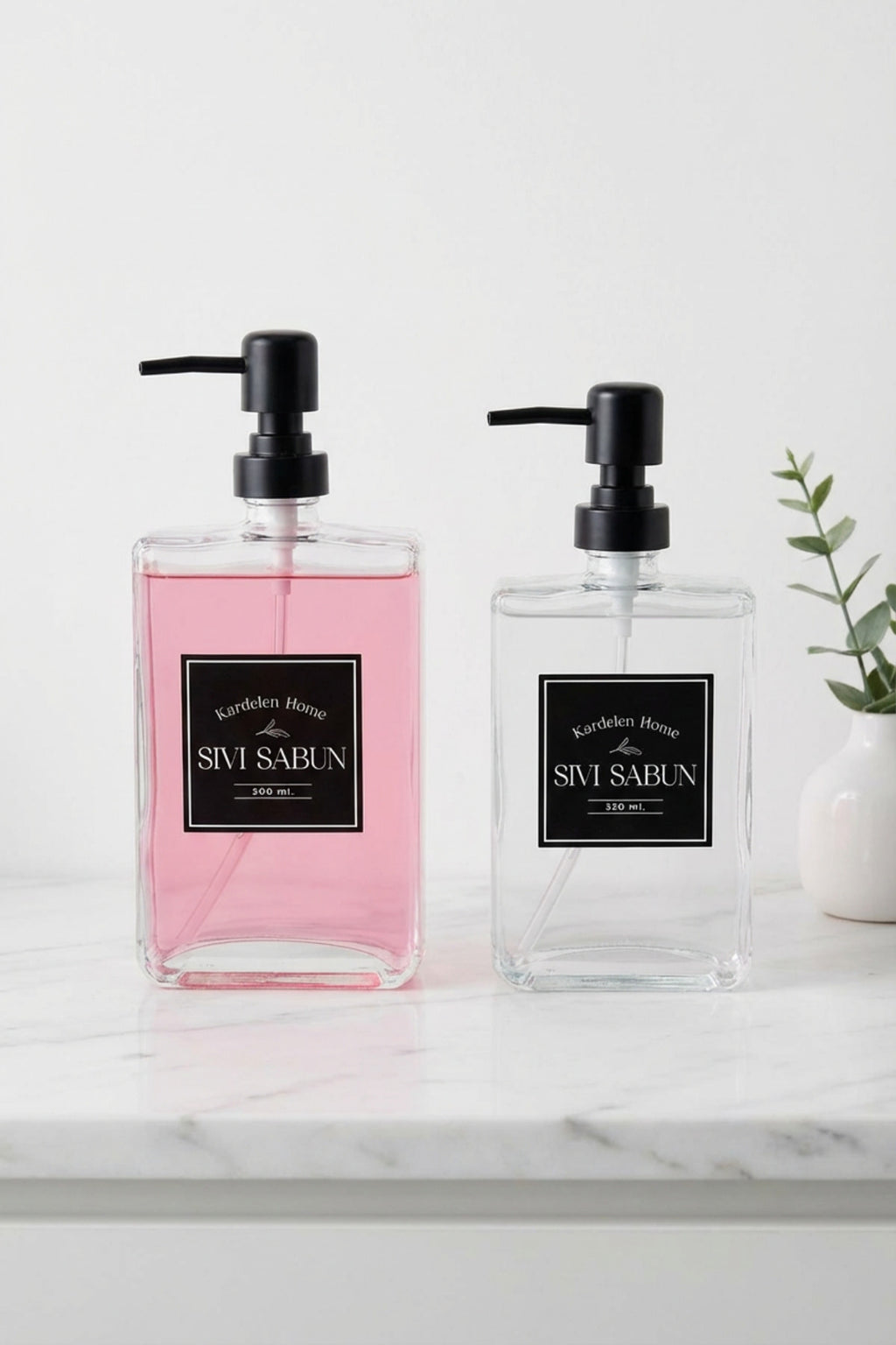 350 ml+750 ml İkili Modern Ve Şık Tasarım Sıvı Sabunluk