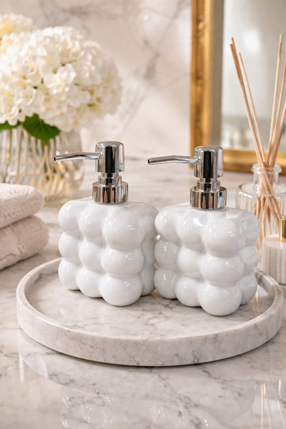 2 adet Bubble Cam Sıvı Sabunluk, 300 ml + 300 ml -, 9,5x6,5x15 cm – Beyaz