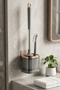 WC Fırçası ve Temizlik Fırçası Seti, Gri, Duvara Monte Edilebilir, 45 cm