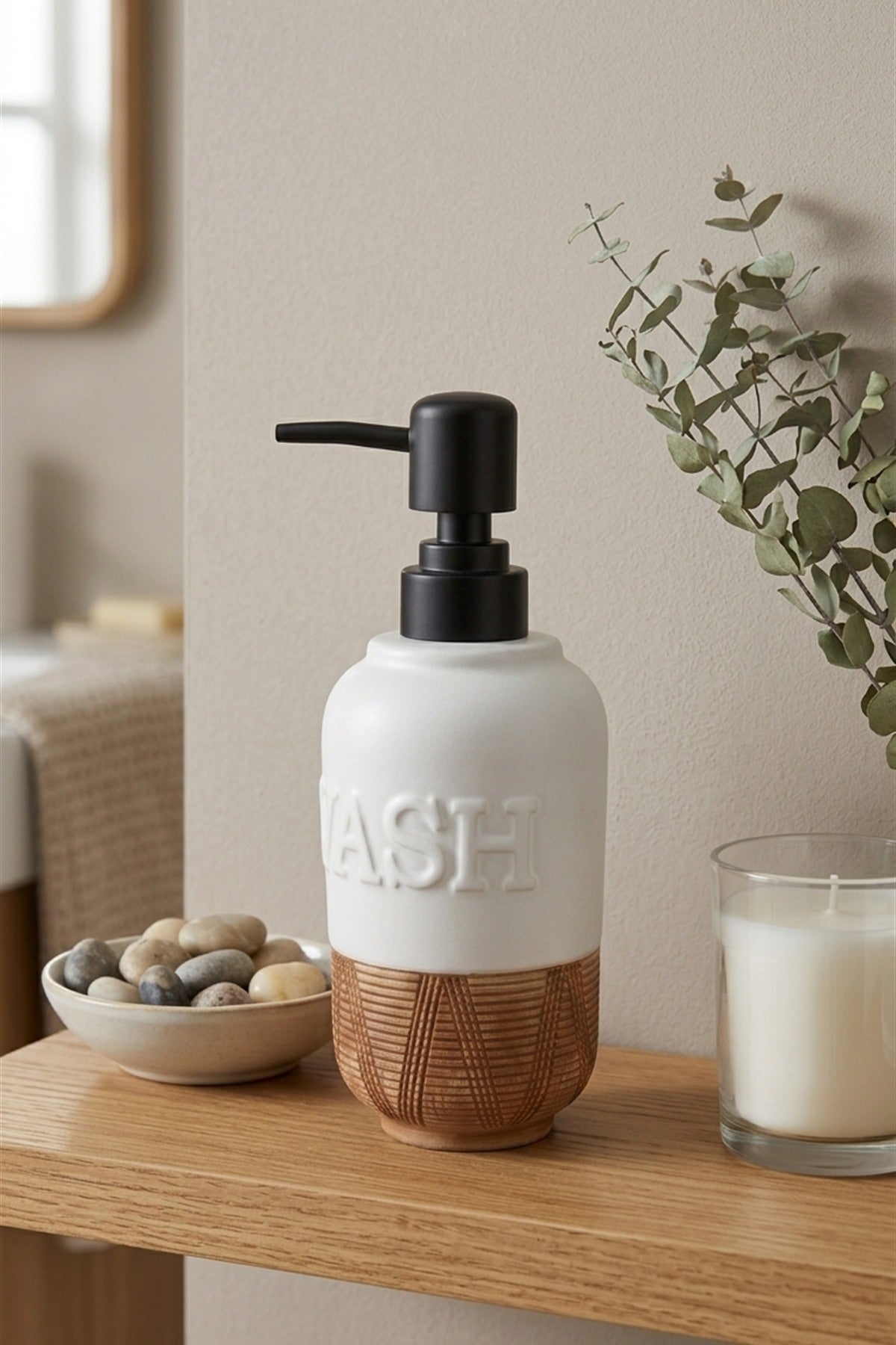 300 ml Seramik Lenora Sıvı Sabunluk, 7 cm çap, 18 cm yükseklik – 87-1