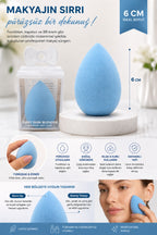 Makyaj Süngeri Mavi Beauty Blender Fondöten ve Kapatıcı Uygulama Süngeri, 6 cm - görsel 2