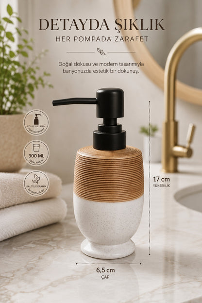 300 ml Seramik Lenora Sıvı Sabunluk, 7 cm çap, 18 cm yükseklik