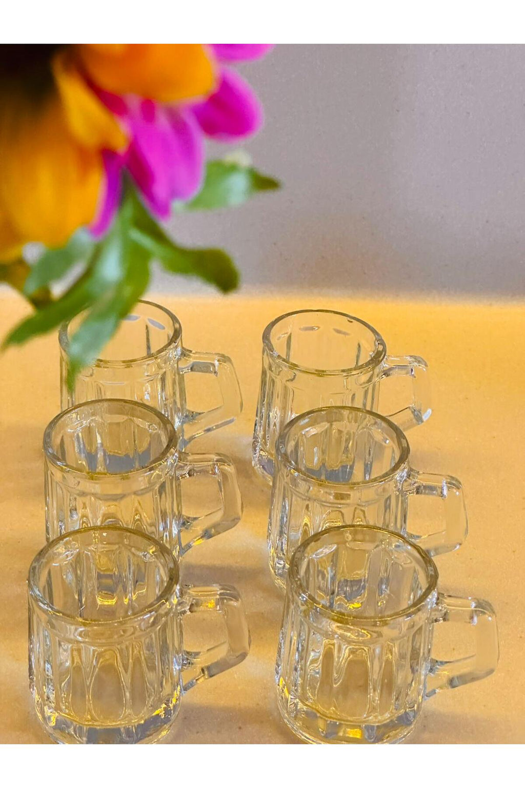 6’lı Kulplu Shot Cam Bardak, Çap: 4 cm • Yükseklik: 5 cm, 35 ml