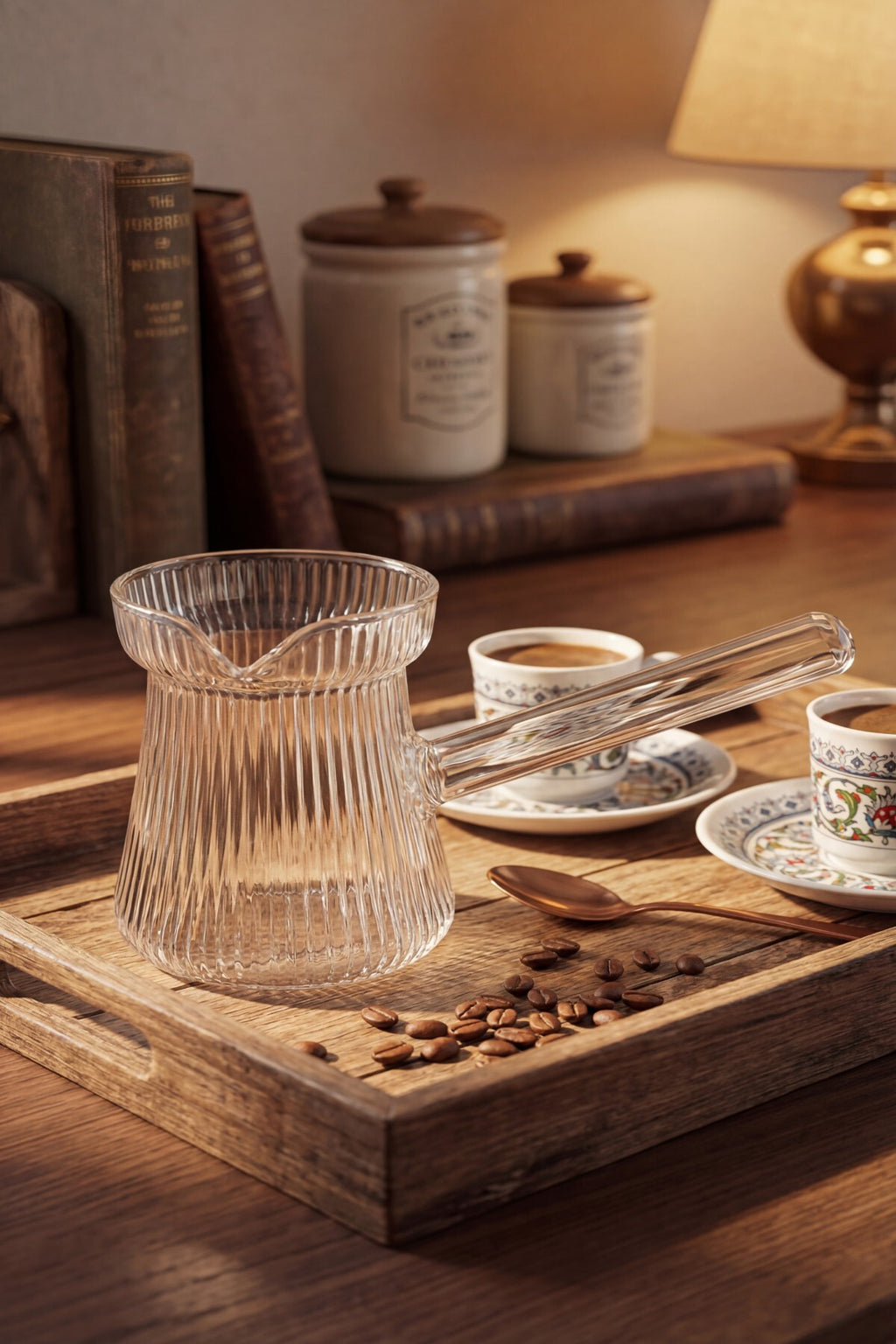 Isıya Dayanıklı Cam Cezve 400 ml, 10 cm Yükseklik, Cam Türk Kahvesi Cezvesi