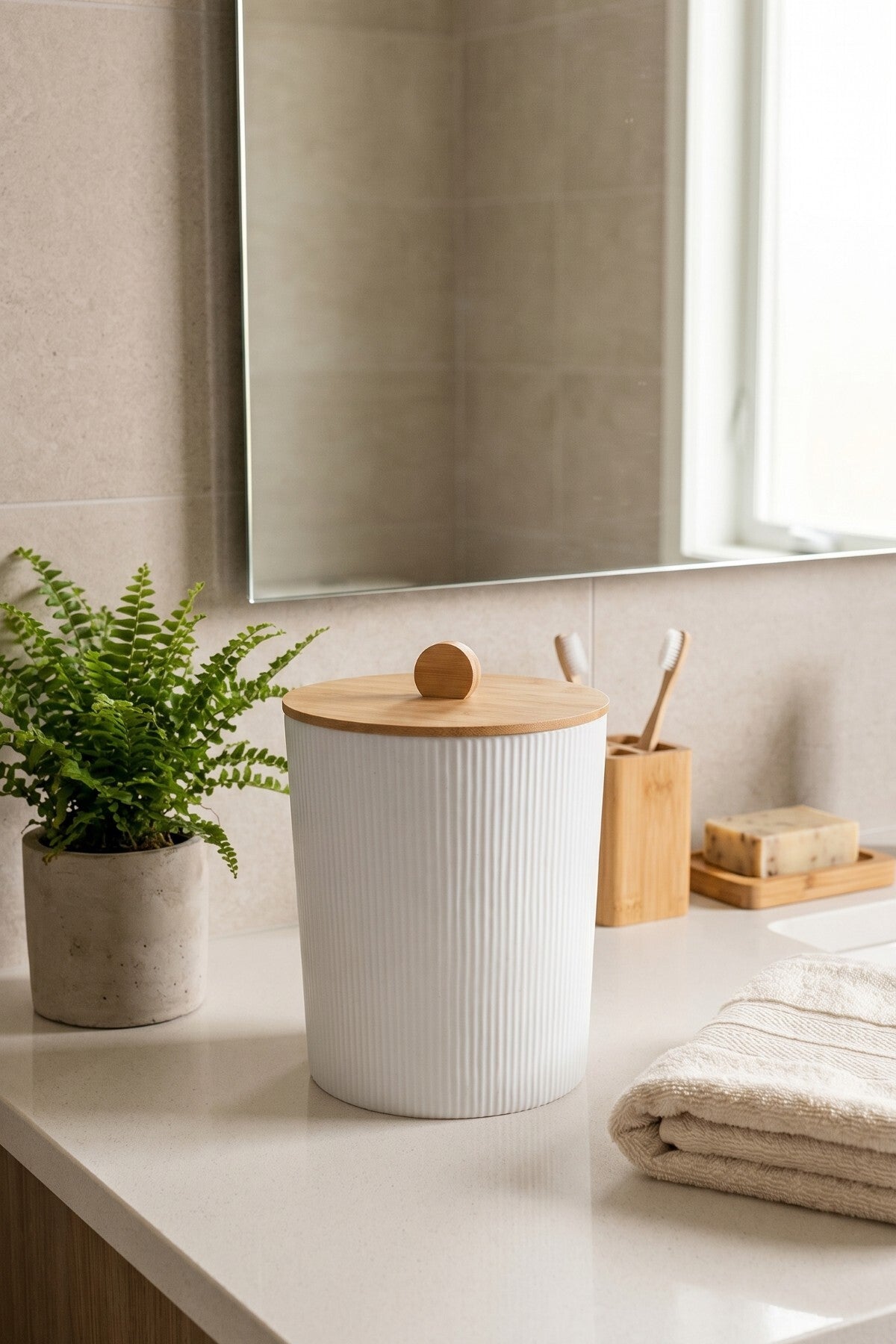 Orijinal Bambu Kapaklı Saklama Kutusu, 7 Litre, 20x23 cm - görsel 4