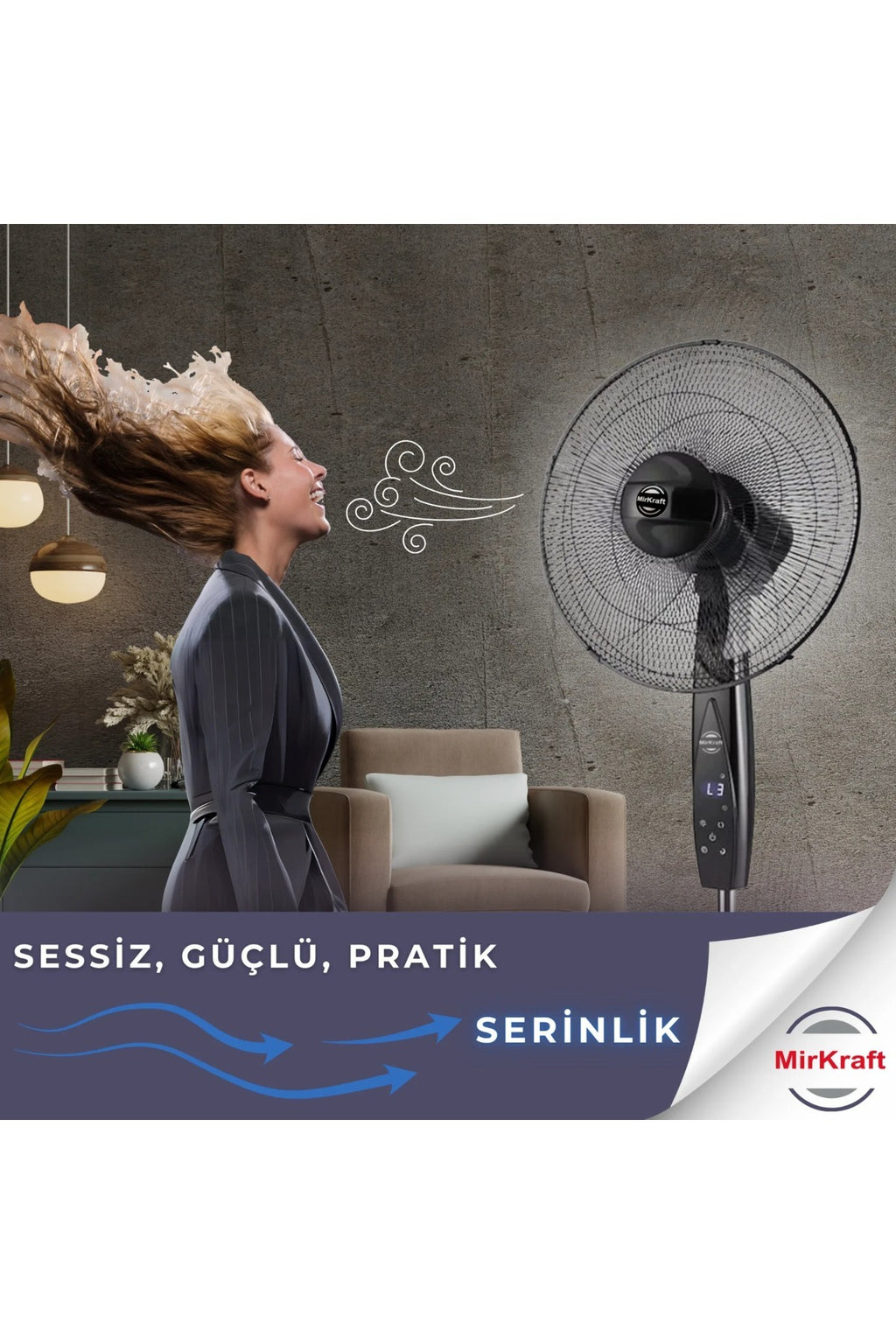 FS-K40BR Stand Fan Vantilatör Uzaktan Kumandalı 16''