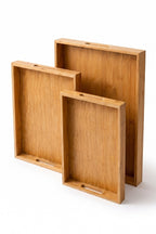 3'lü Dikdörtgen Bambu Sunum & Servis Tepsisi Seti, Büyük: 29 x 41 cm, Orta: 26 x 37 cm, Küçük: 23 x 33 cm - görsel 3