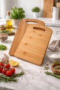 İkili Bambu Kesim Panosu Seti, Küçük Boy: 28 × 20 cm, Büyük Boy: 33 × 24 cm