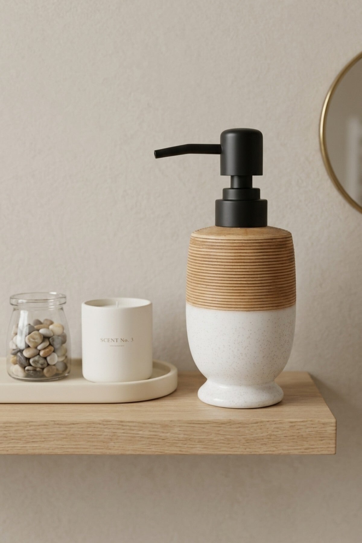 300 ml Seramik Lenora Sıvı Sabunluk, 7 cm çap, 18 cm yükseklik