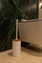 2'li Banyo Seti, Çöp Kovası ve WC Fırçalık, Beyaz, Hacim: 6 Litre