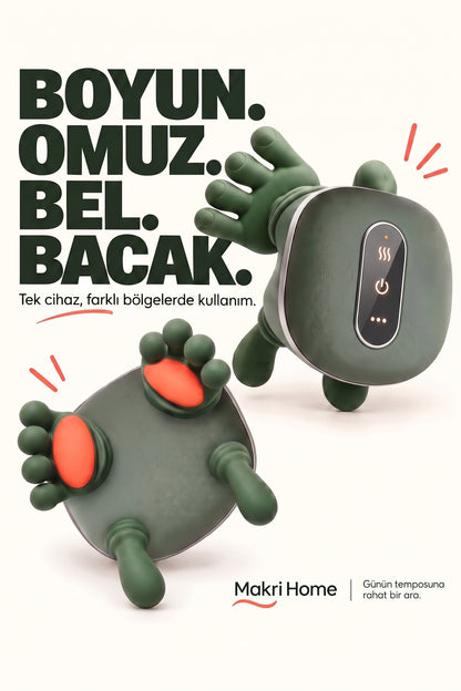 Parmakla Yoğuran El Hissi Sunan Isıtmalı Masaj Aleti (Taşınabilir, Şarjlı) | Boyun, Sırt, Omuz, Bacak