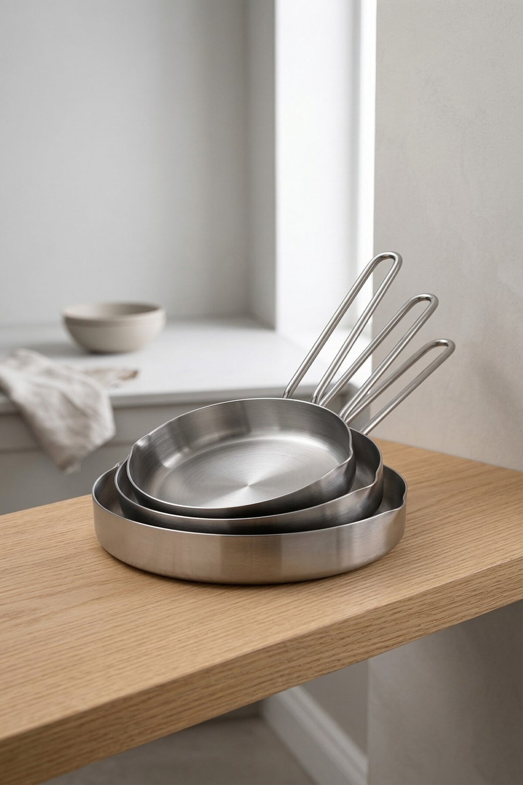 3’lü Kompakt Çelik Tava Seti – (12 cm, 14 cm, 16 cm)