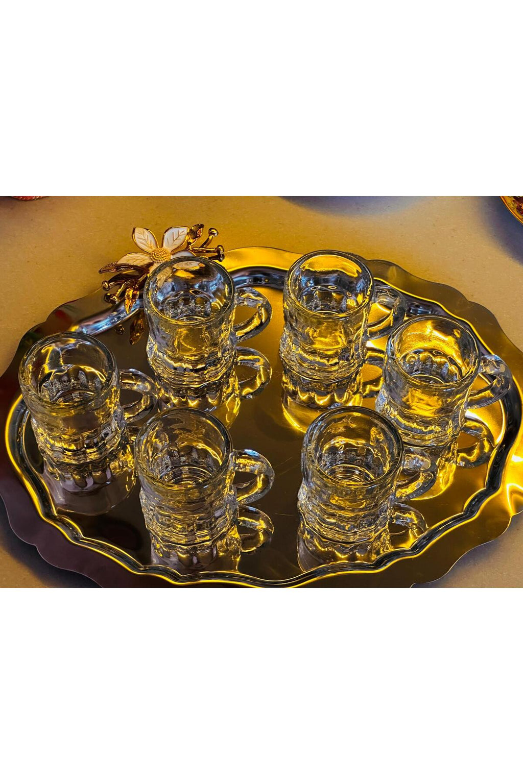 6’lı Kulplu Cam Bardak Seti, 4 cm çap × 5 cm yükseklik, 35 ml