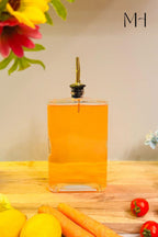 Gold Kapaklı, Otantik Ve Şık Cam Yağdanlık, Sızdırmaz, sağlıklı Sticker – 750 ml