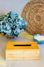 Bambu Peçetelik, 23 cm x 11 cm x 8,5 cm ebatlarında Doğal Bambu Ahşap Peçetelik