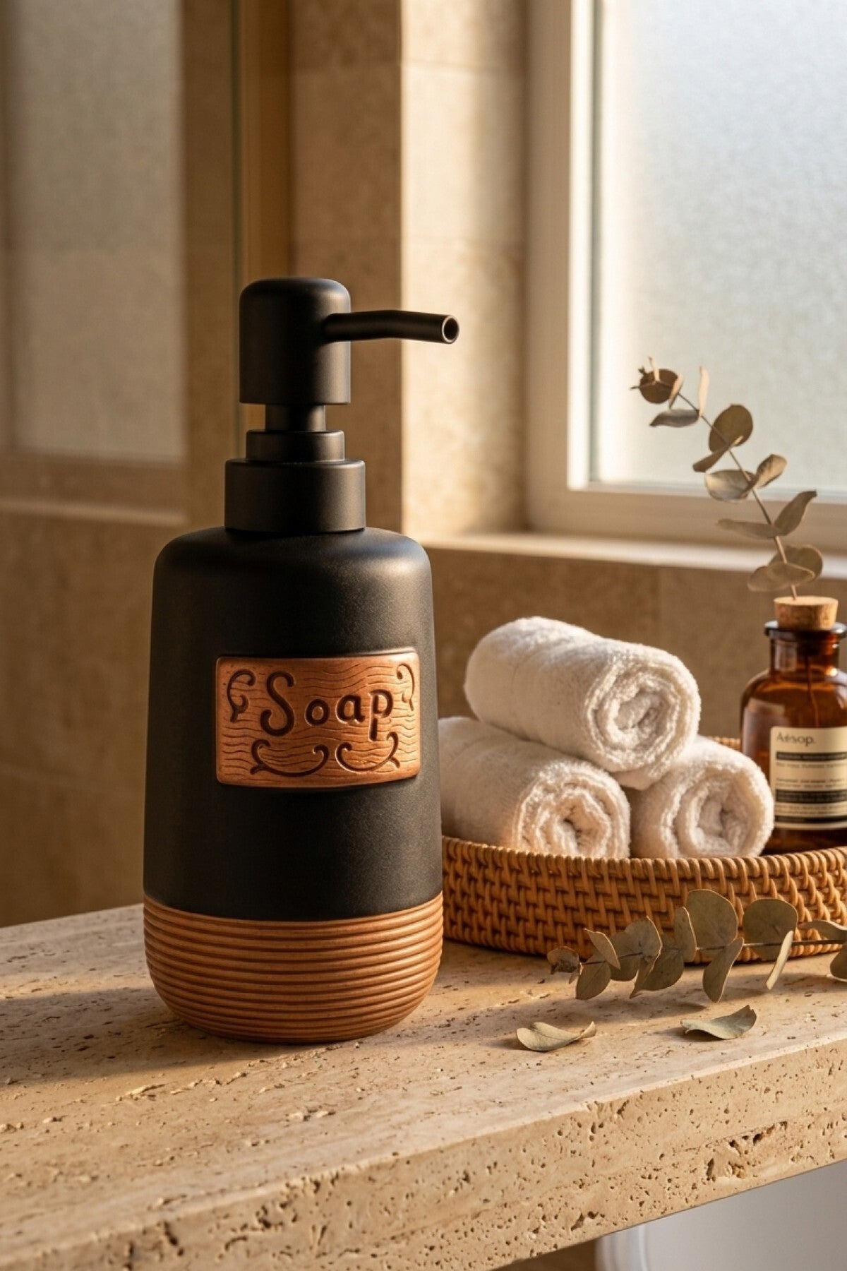 300 ml Seramik Lenora Sıvı Sabunluk, 7 cm çap, 18 cm yükseklik – 93-2