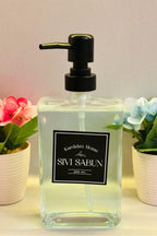 350 ml+500 ml İkili Modern Ve Şık Tasarım Cam Sıvı Sabunluk Seti