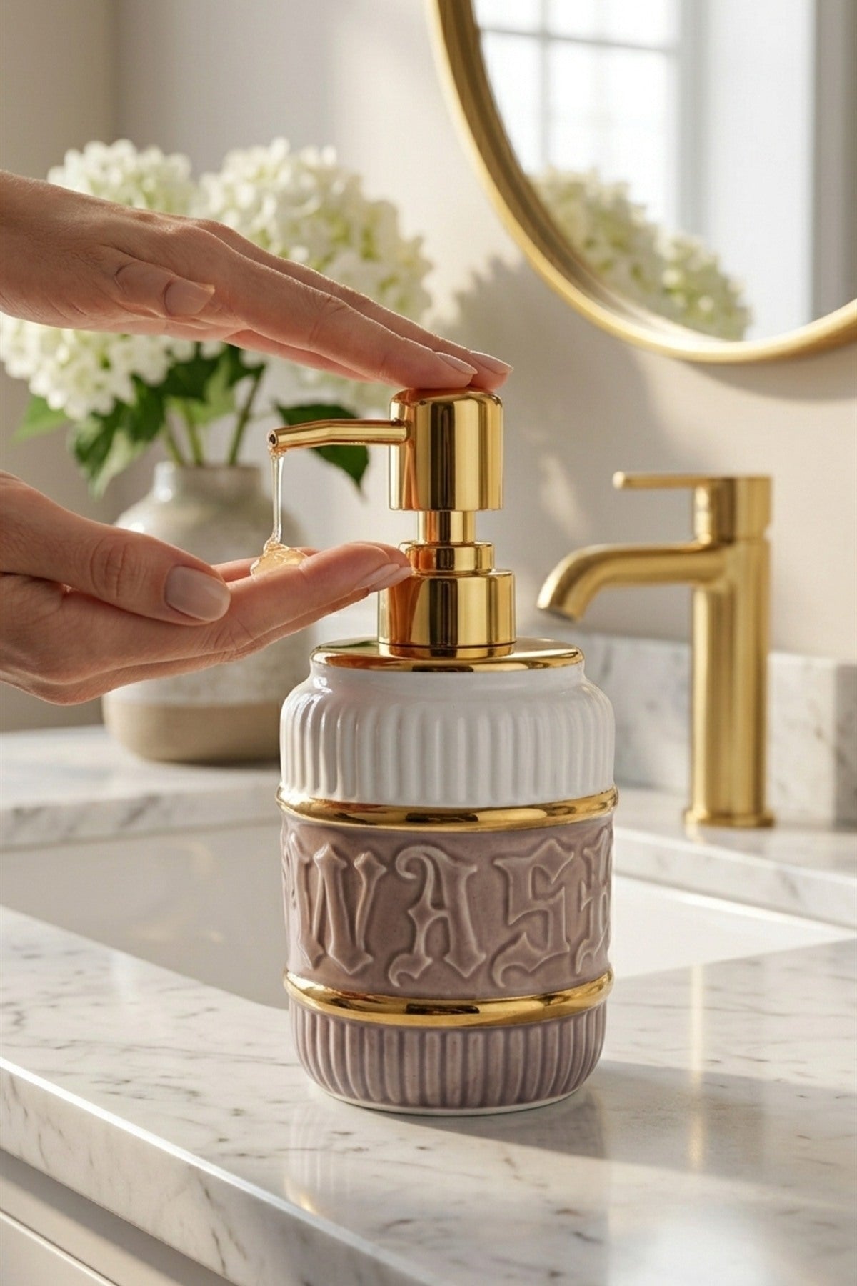 Seramik Sıvı Sabunluk, 300 ml, 7x18 cm - görsel 2