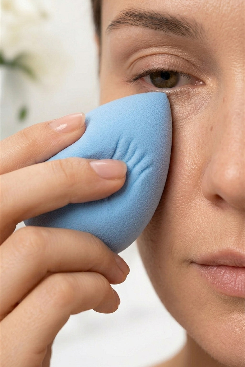 Makyaj Süngeri Mavi Beauty Blender Fondöten ve Kapatıcı Uygulama Süngeri, 6 cm - görsel 3