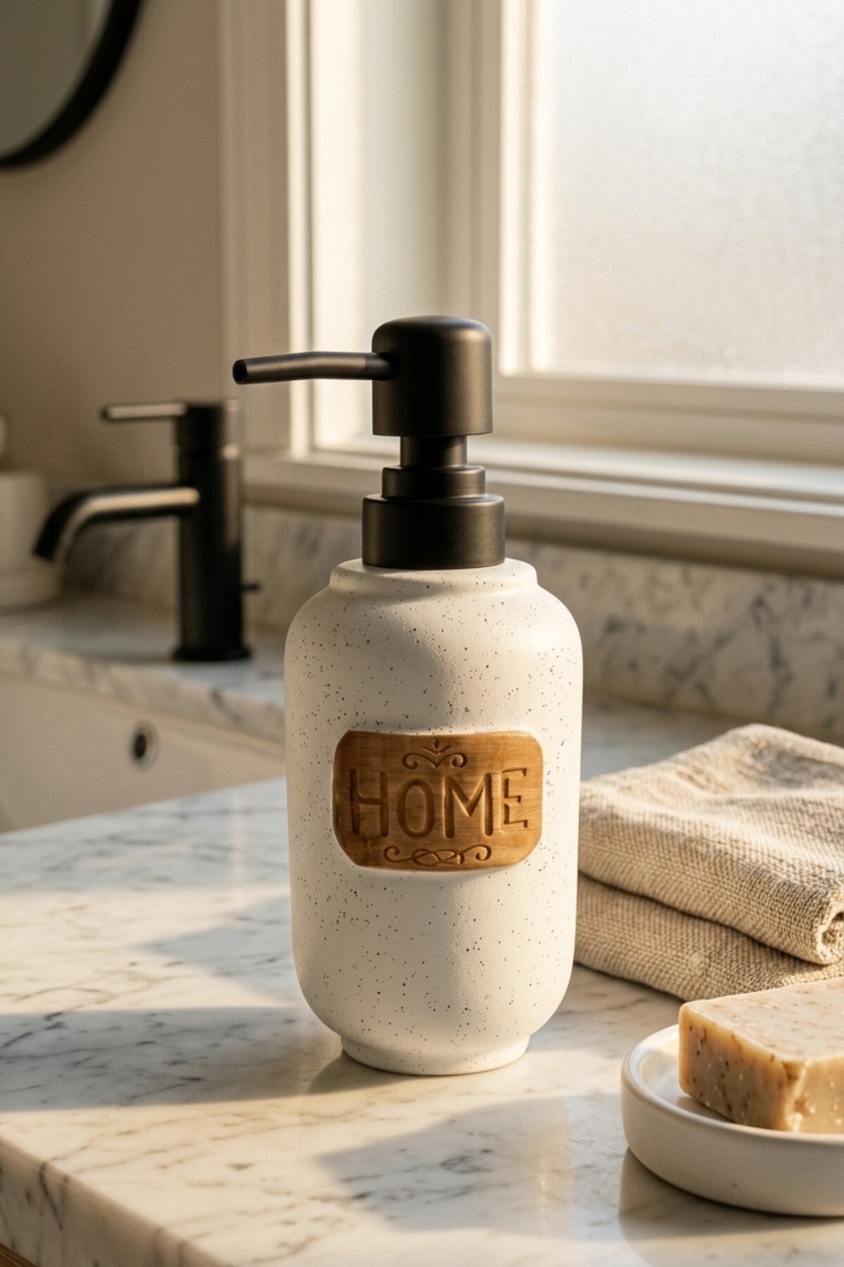 300 ml Seramik Lenora Sıvı Sabunluk, 7 cm çap, 18 cm yükseklik – 90-1