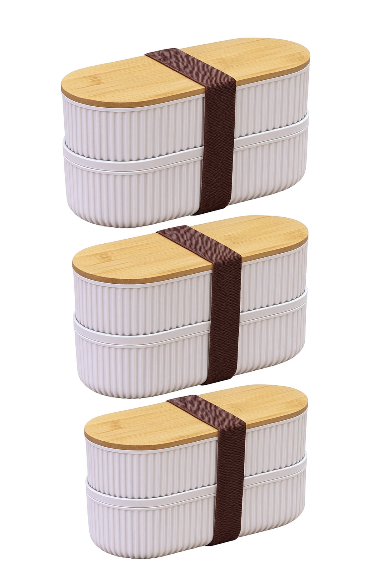 Bambu Kapaklı Saklama ve Beslenme Kutusu – 2 Katlı, 20 x 9 x 5,5 cm