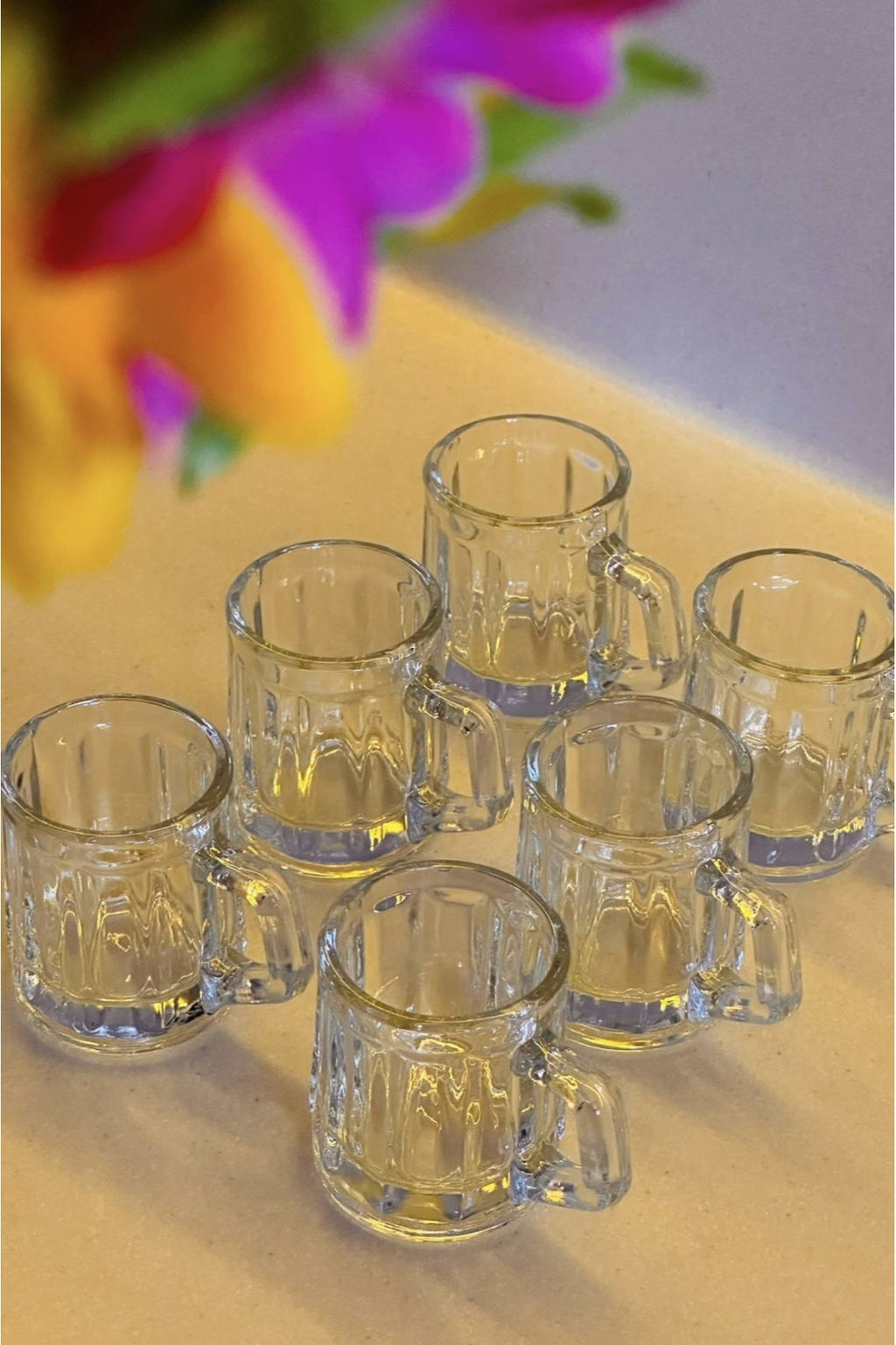 6’lı Kulplu Shot Cam Bardak, Çap: 4 cm • Yükseklik: 5 cm, 35 ml