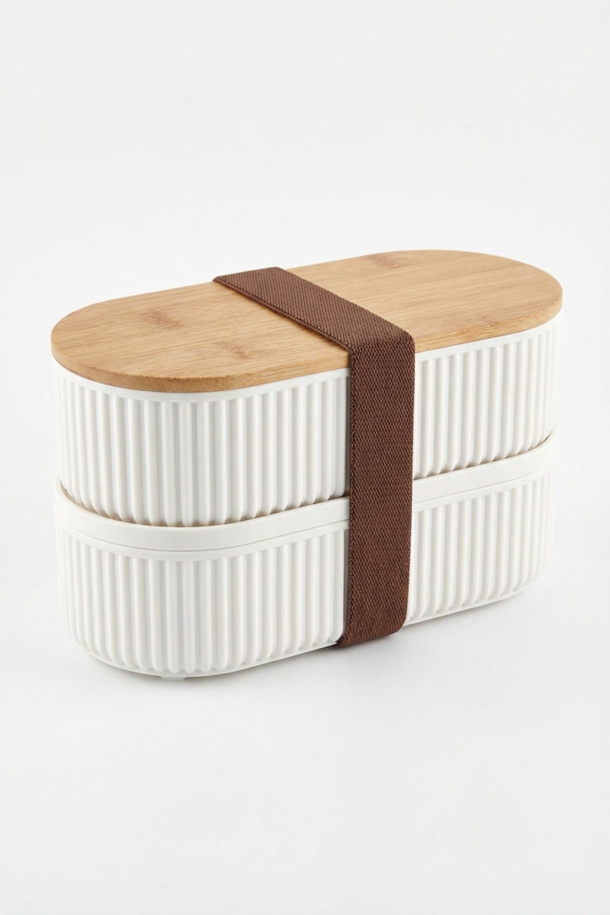 Bambu Kapaklı Saklama ve Beslenme Kutusu – 2 Katlı, 20 x 9 x 5,5 cm