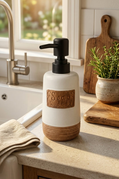 300 ml Seramik Lenora Sıvı Sabunluk, 7 cm çap, 18 cm yükseklik – 93-1