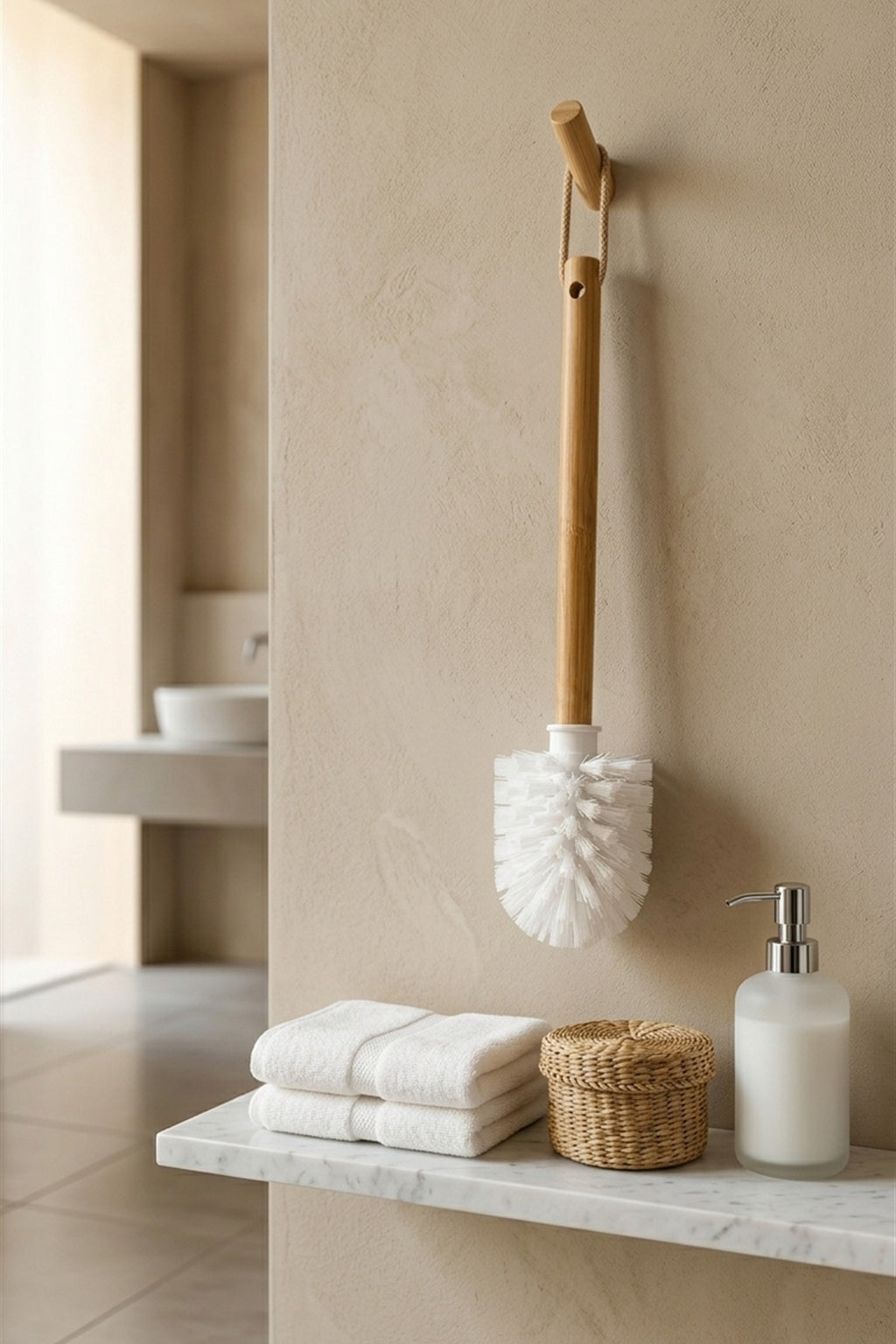 Bambu Saplı WC Klozet Fırçası – Dayanıklı Temizlik Fırçası 36 cm