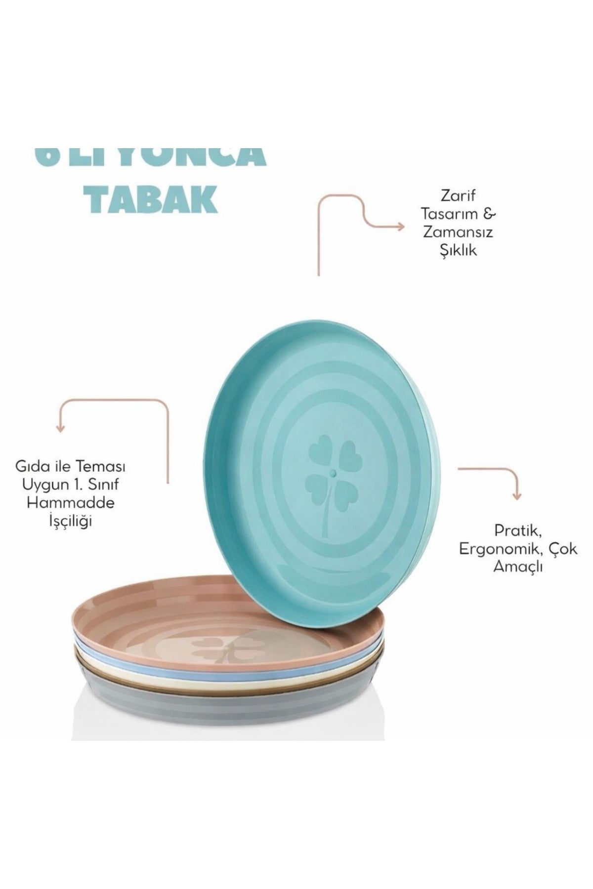 30 Parça Piknik Seti 6 Kişilik Tabak, Kase, Bardak, Kaşık, Çatal, Plastik - görsel 3
