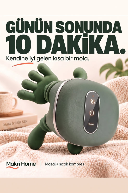 Parmakla Yoğuran El Hissi Sunan Isıtmalı Masaj Aleti (Taşınabilir, Şarjlı) | Boyun, Sırt, Omuz, Bacak