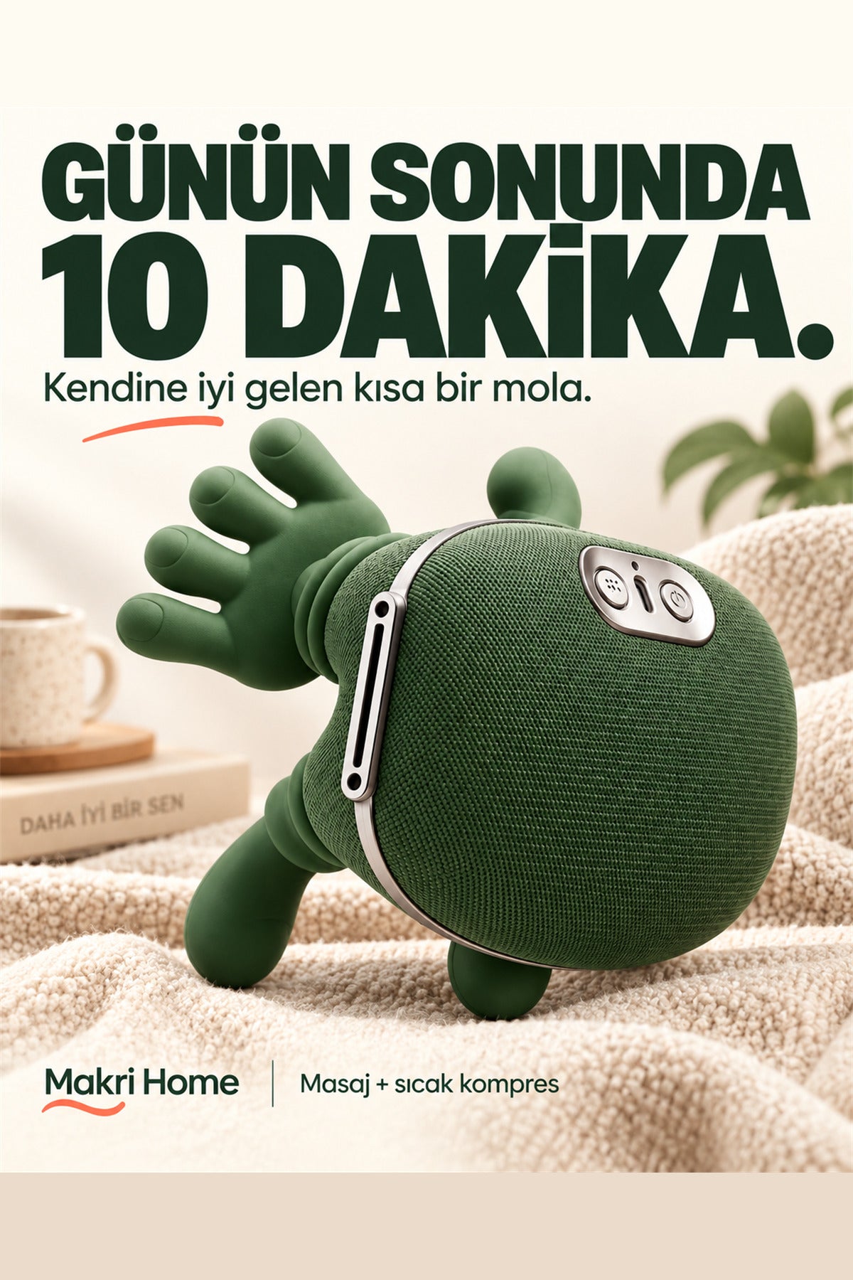 Şarjlı Boyun Omuz Masaj Aleti Isıtma Fonksiyonlu 3 Modlu Kablosuz Masaj Cihazı