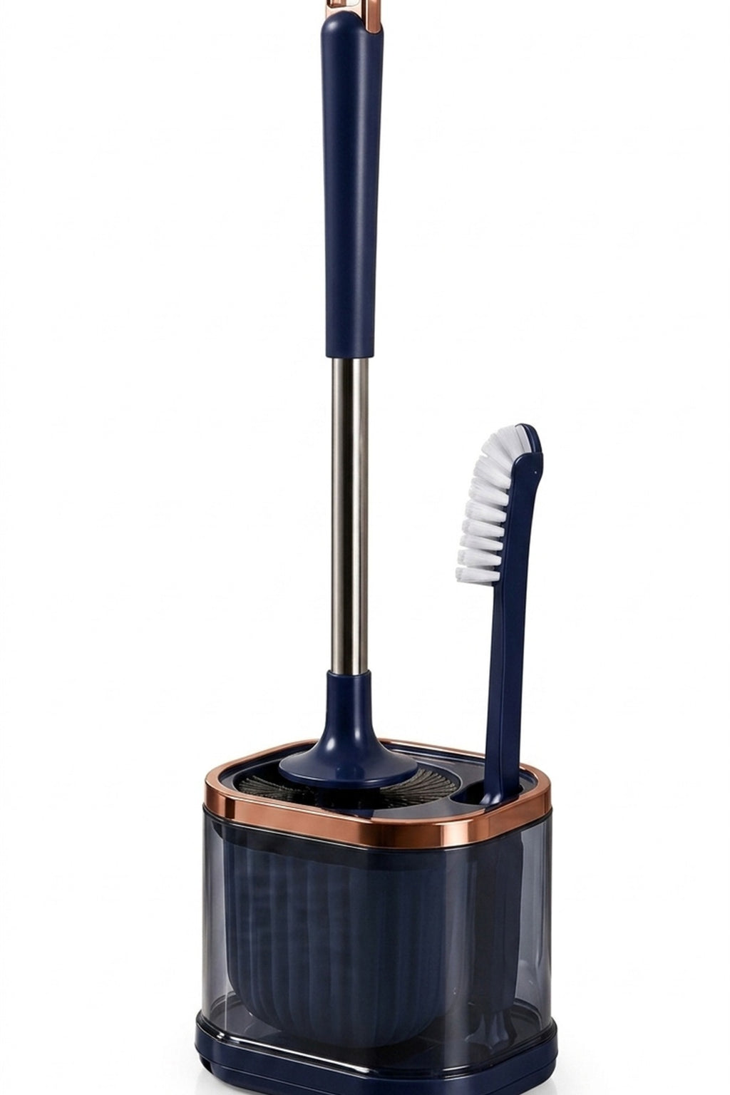 WC Fırçası ve Temizlik Fırçası Seti, Mavi, Duvara Monte Edilebilir, 45 cm - görsel 4