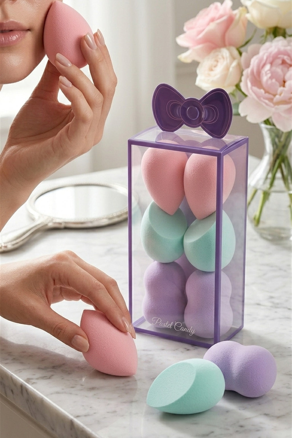 Pastel Candy 6'lı Makyaj Süngeri Seti – 4 x 6 cm - görsel 4