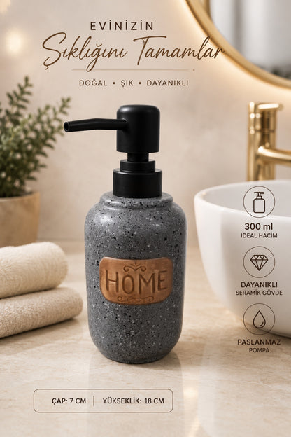 300 ml Seramik Lenora Sıvı Sabunluk, 7 cm çap, 18 cm yükseklik