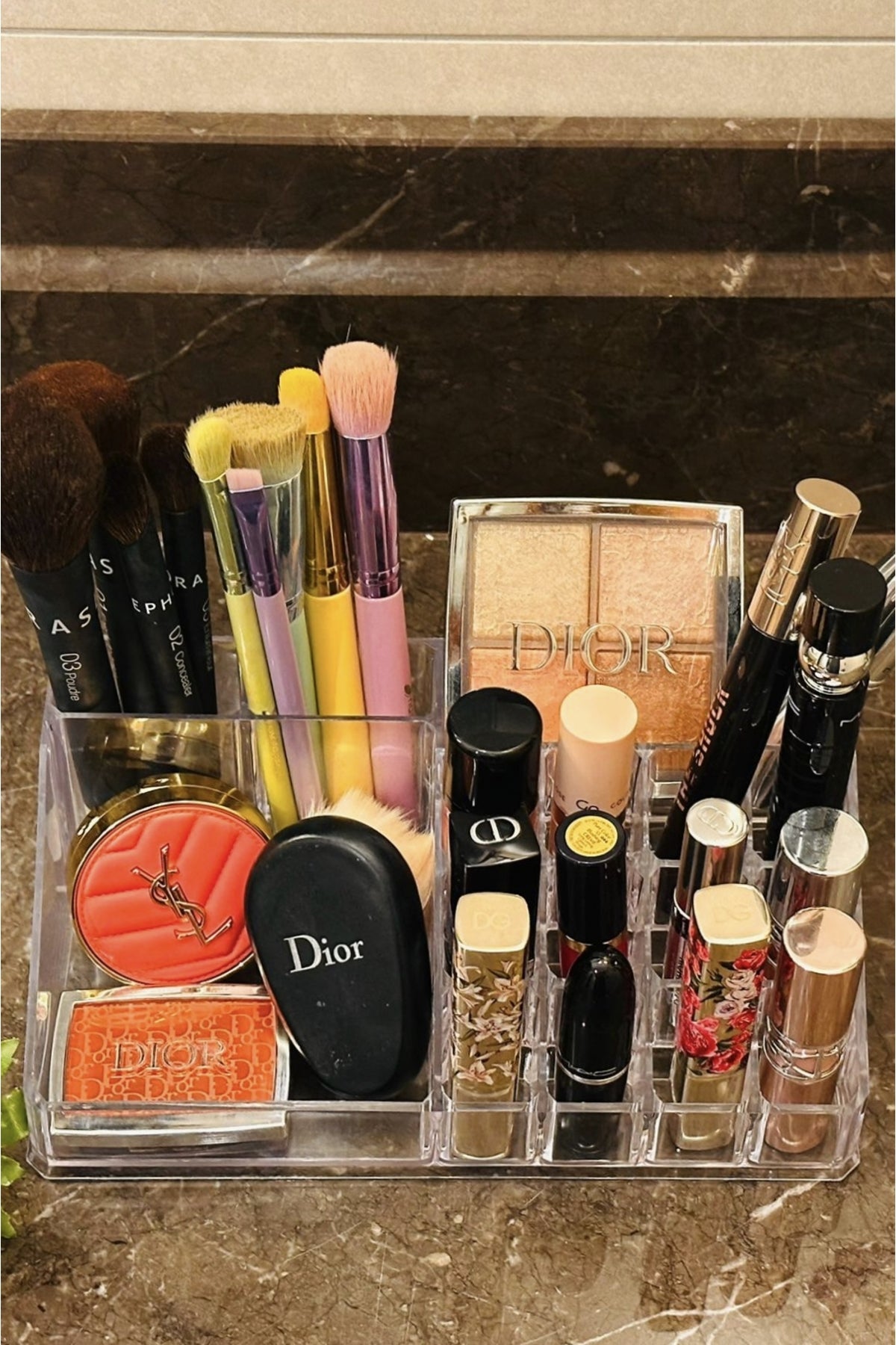 Şeffaf Makyaj Organizeri, Uzunluk: 21,5 cm, Genişlik: 12,5 cm, Yükseklik: 8 cm