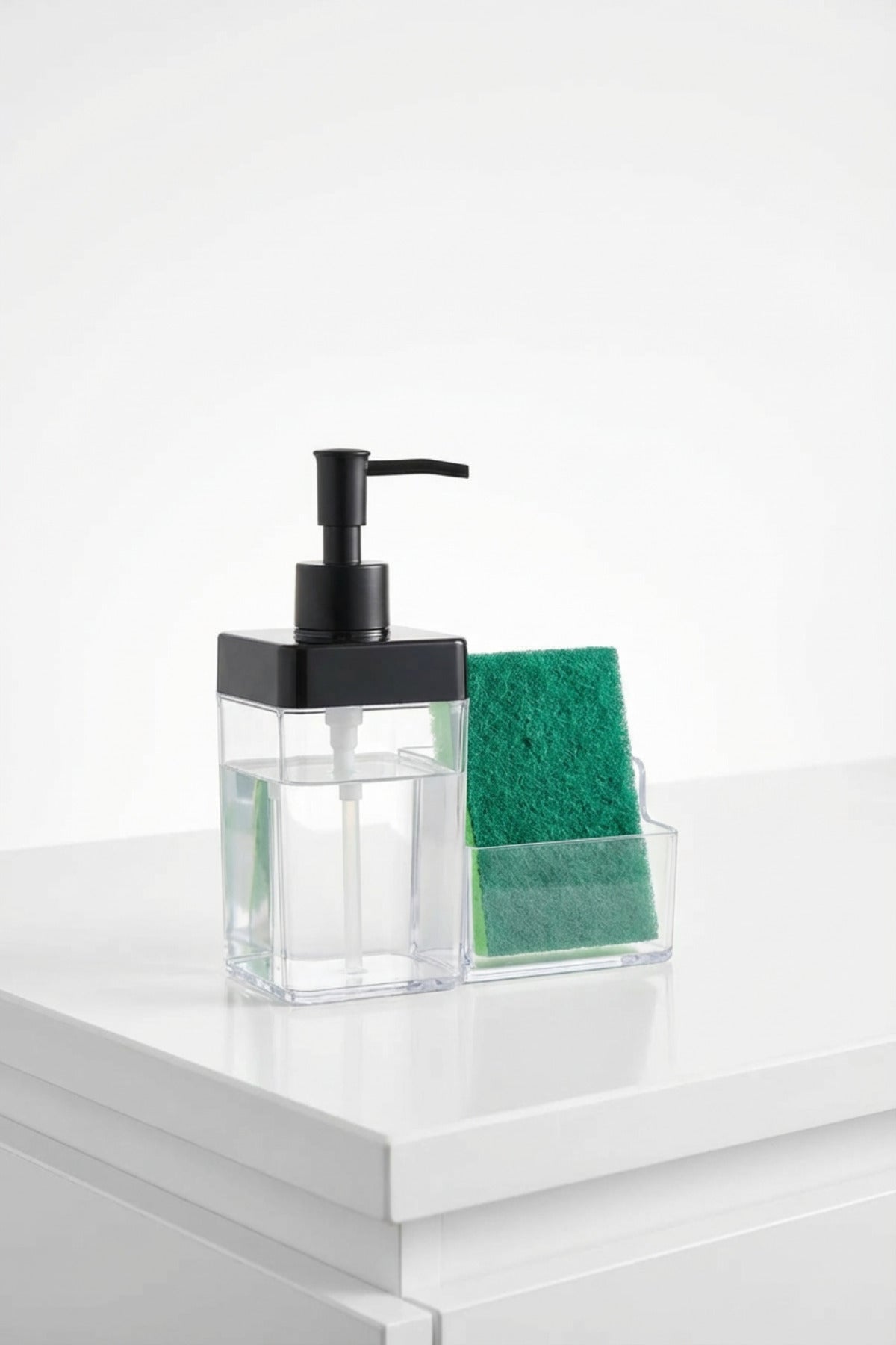 Sıvı Sabunluk Süngerlikli, 2 Hazneli, 350 ml + 350 ml, Plastik