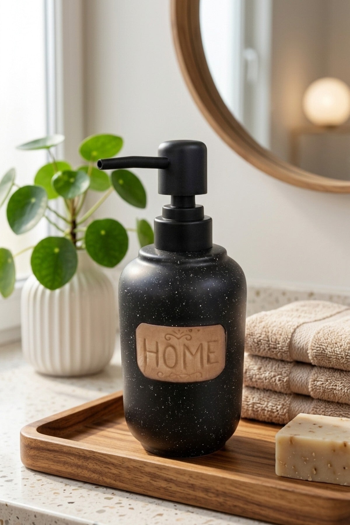 300 ml Seramik Lenora Sıvı Sabunluk, 7 cm çap, 18 cm yükseklik – 90-2