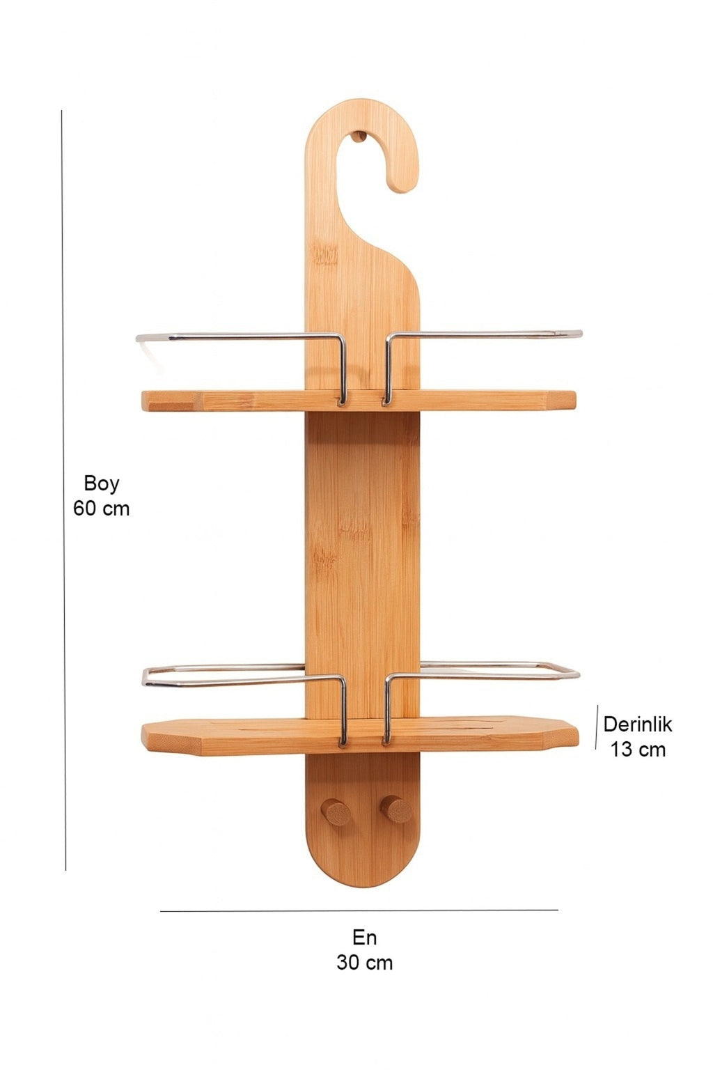 Bambu Banyo Düzenleyici Organizer Banyo Köşeliği, Şampuanlık